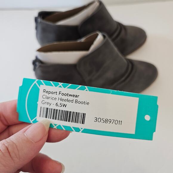 Report Clarice Heeled  Bootie Grey Women's 6.5 Neutral Casual Fall Festival Boho - Picture 10 of 10